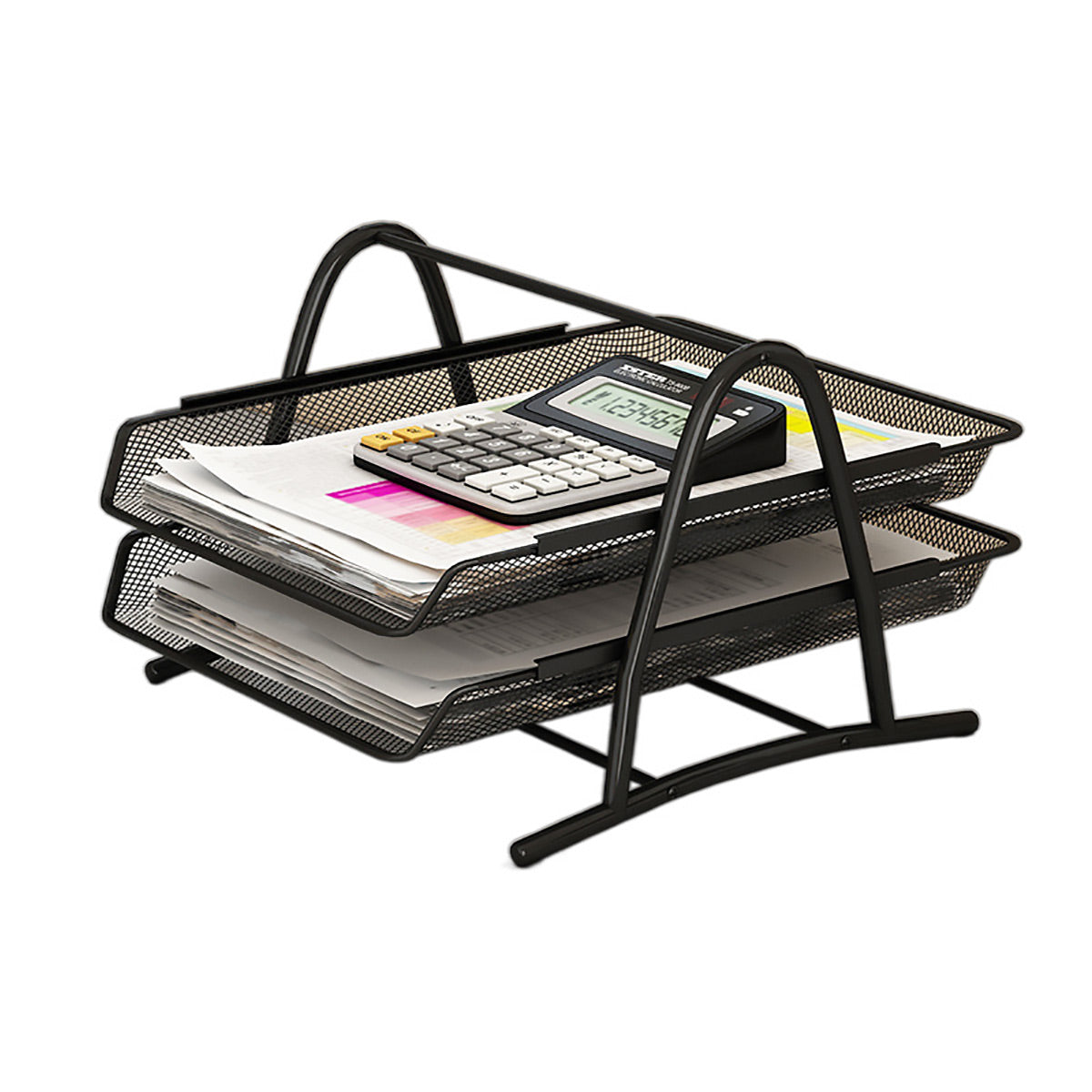 Metal Desktop File Holder Organizer with Multi Tiers