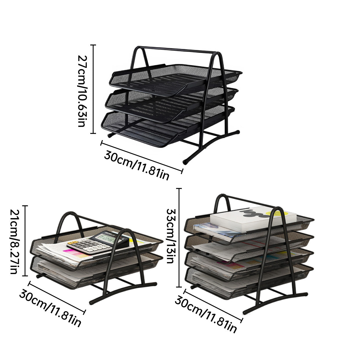Metal Desktop File Holder Organizer with Multi Tiers
