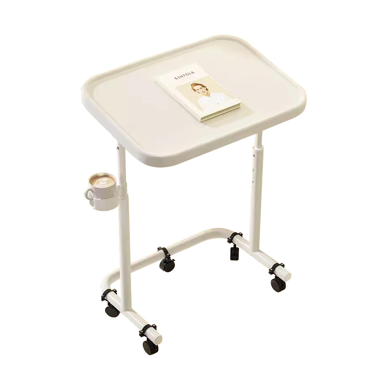 Adjustable Mobile Laptop Desk with Tiltable Top and Wheels