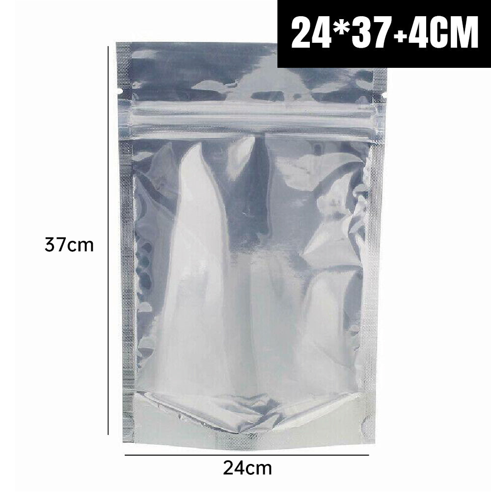 50pcs Mylar Stand Up Zip Lock Food Bags