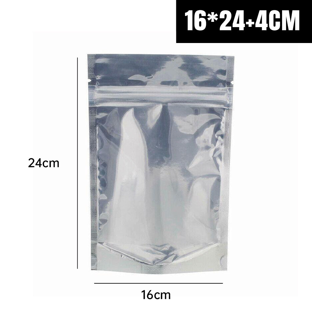 50pcs Mylar Stand Up Zip Lock Food Bags