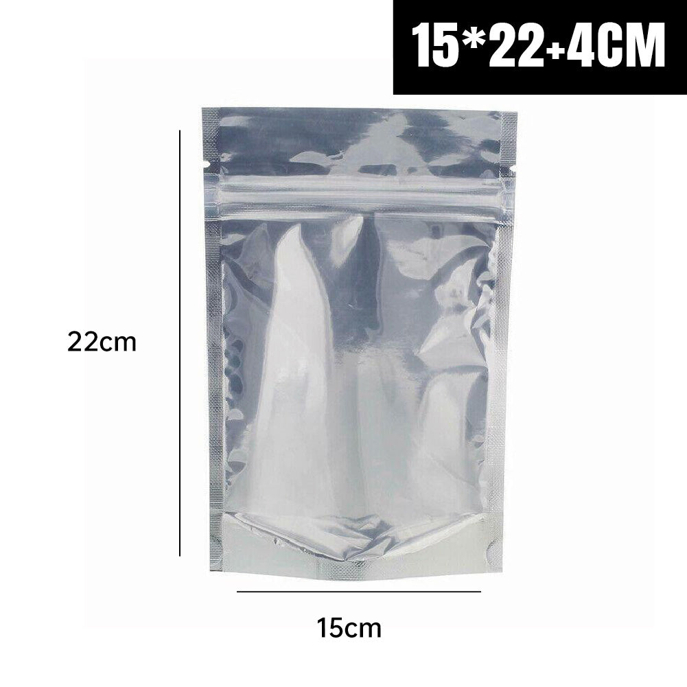 50pcs Mylar Stand Up Zip Lock Food Bags