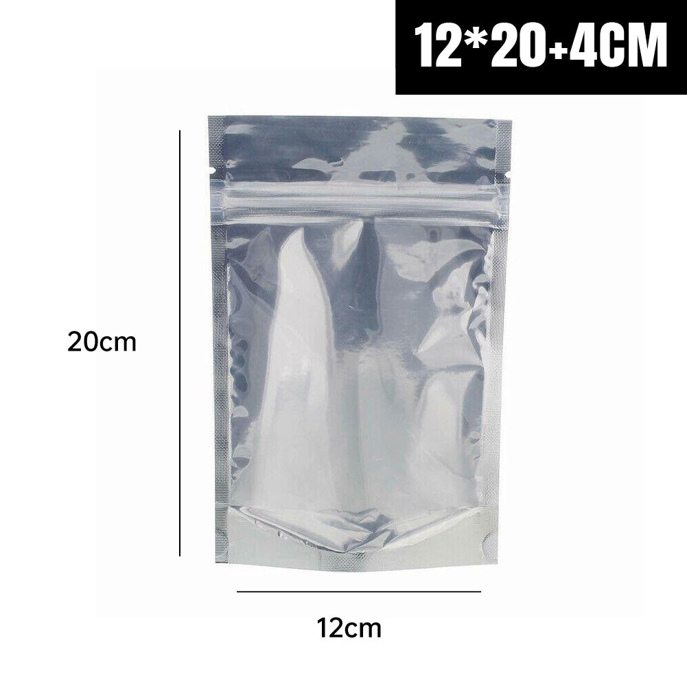 50pcs Mylar Stand Up Zip Lock Food Bags