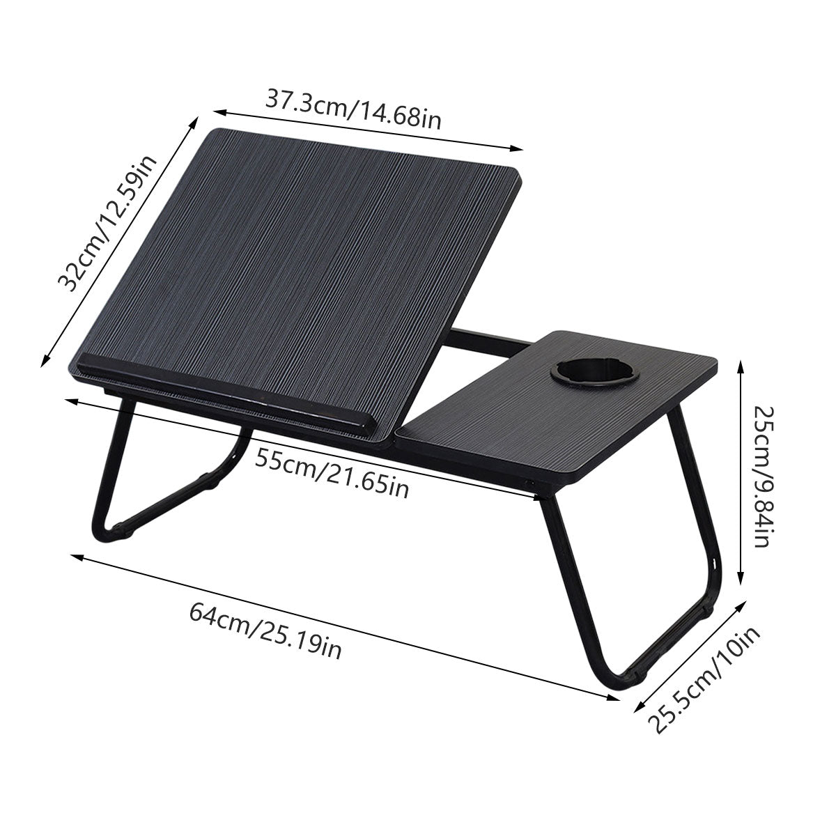 Small Foldable Bedside Table Portable Desk with Adjustable Angle