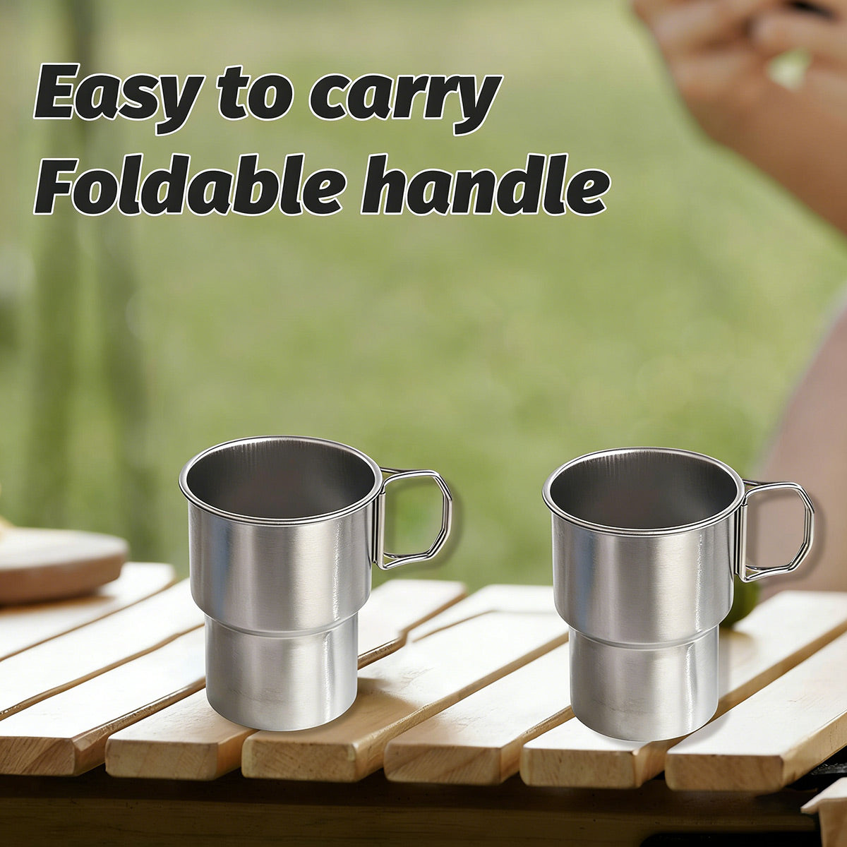 6 Pcs Stainless Steel Step Mugs 480ml Foldable