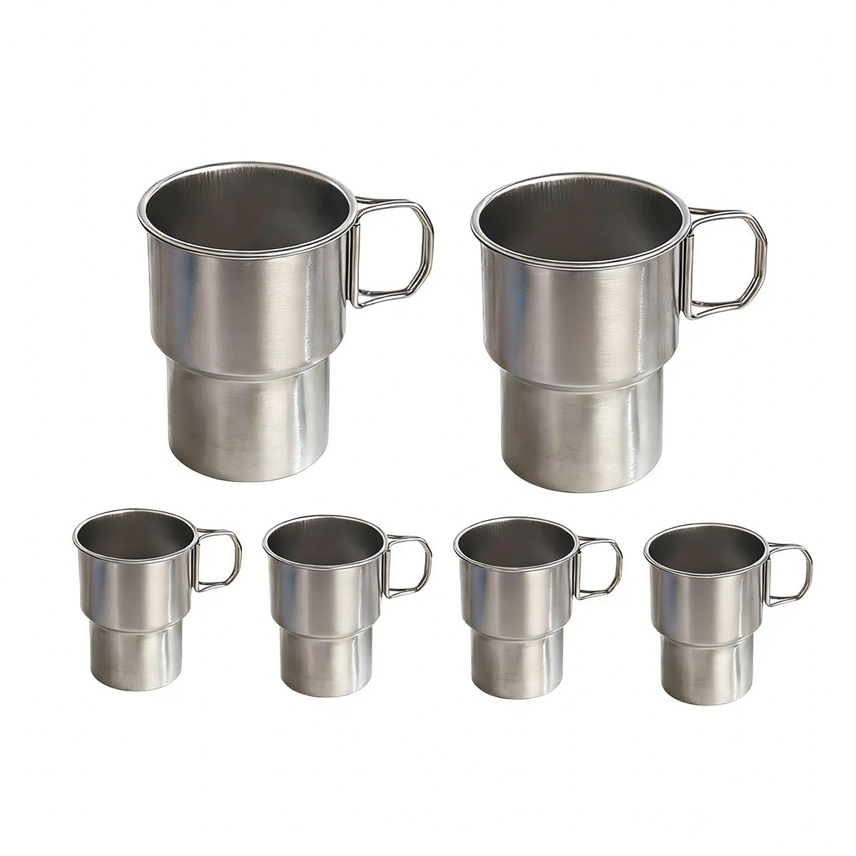 6 Pcs Stainless Steel Step Mugs 480ml Foldable