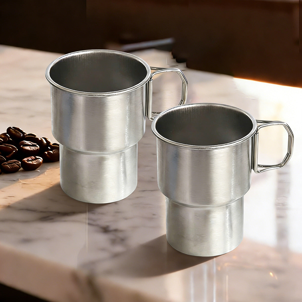 6 Pcs Stainless Steel Step Mugs 480ml Foldable