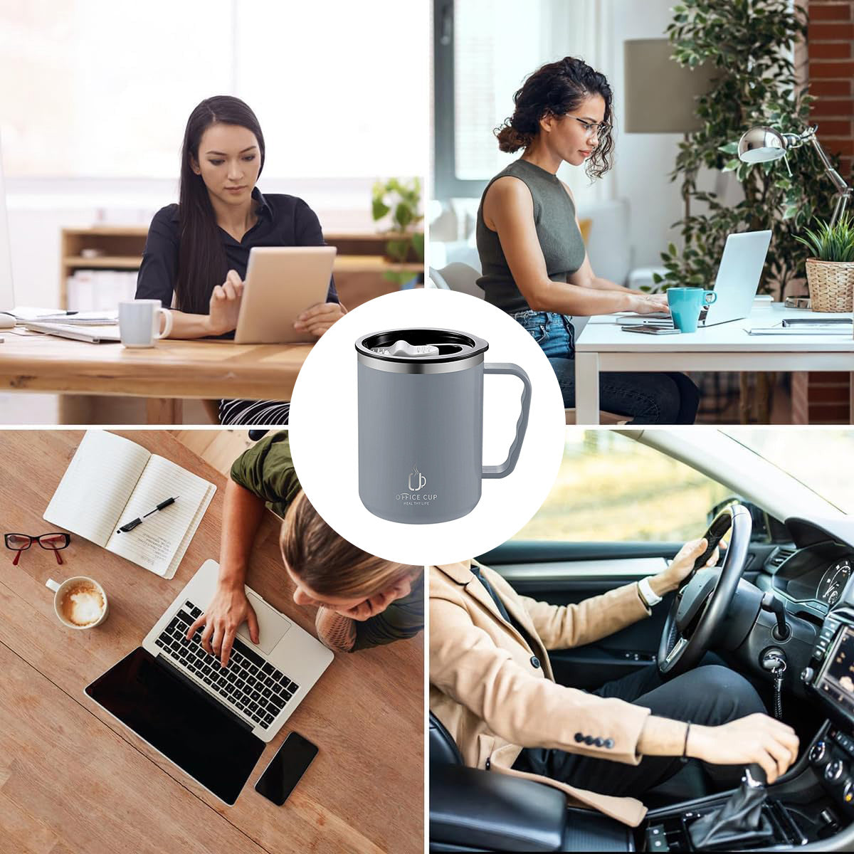 304 Stainless Steel Double Layer Mug with Scale