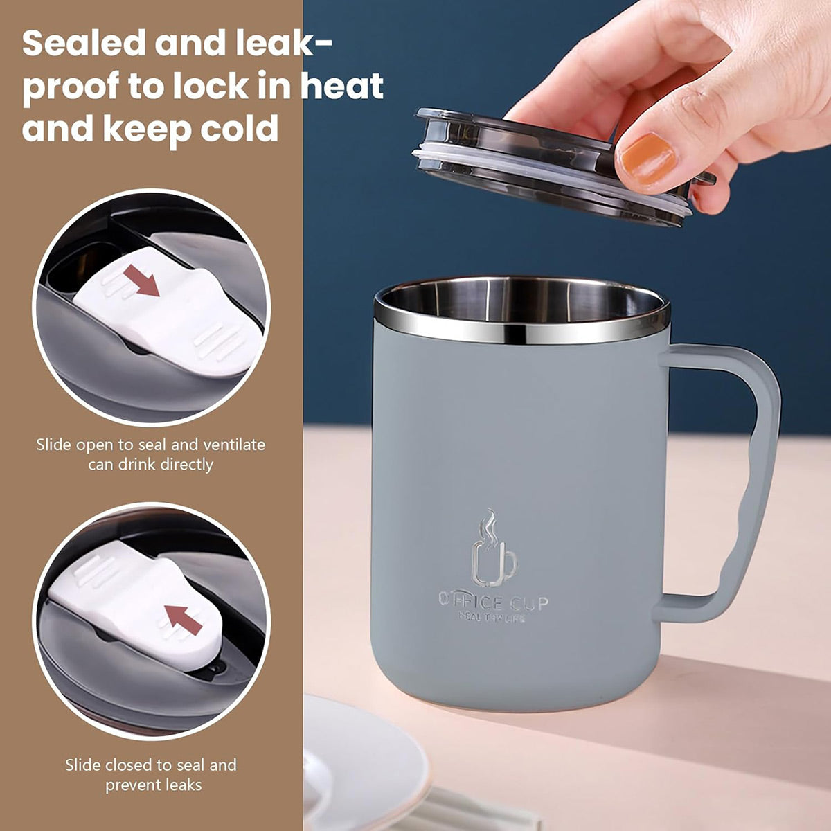 304 Stainless Steel Double Layer Mug with Scale