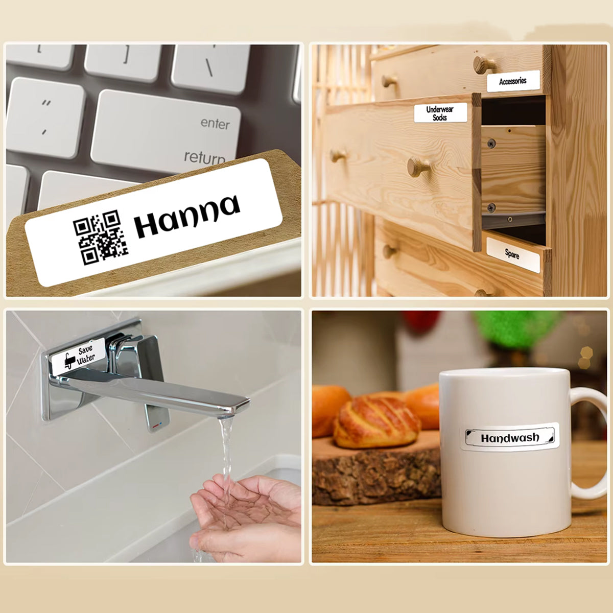 2 Rolls Square Thermal Label Paper 15mm x 4m for Barcode Printing