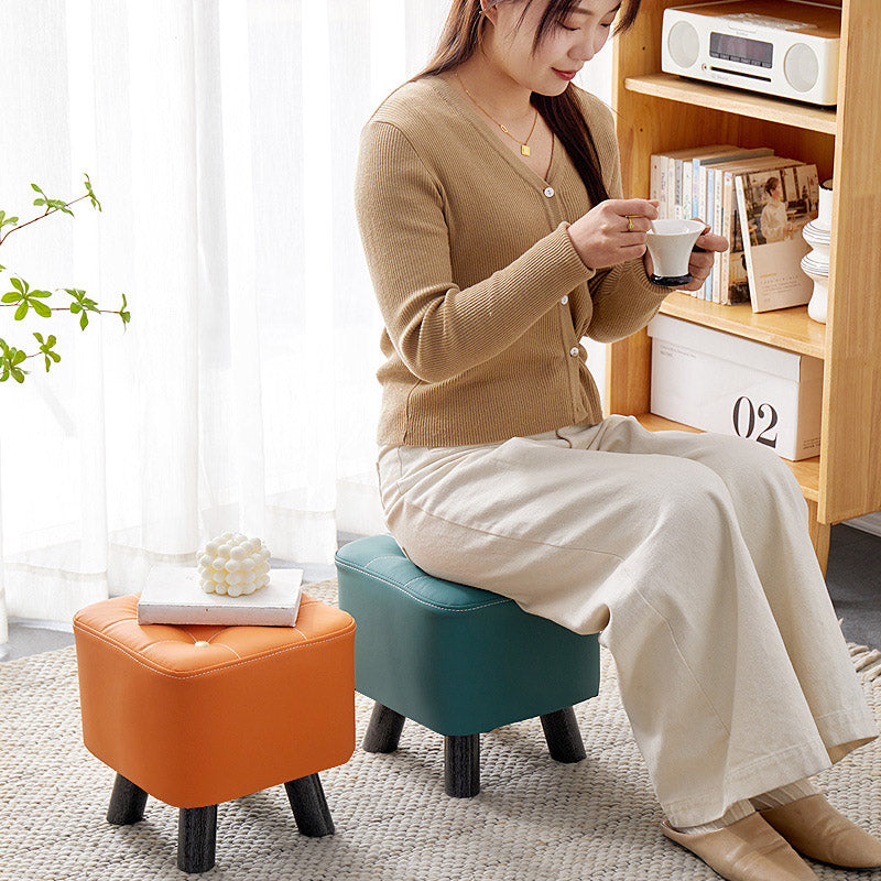 Small Wooden Stool with Scratch-Resistant Top