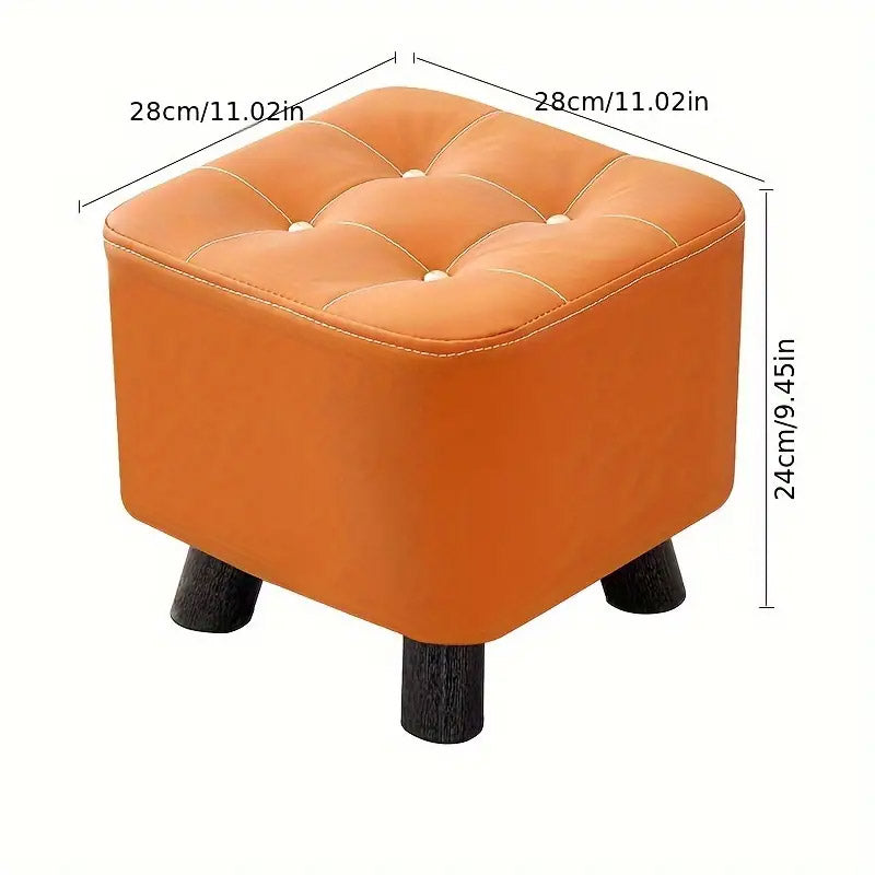 Small Wooden Stool with Scratch-Resistant Top