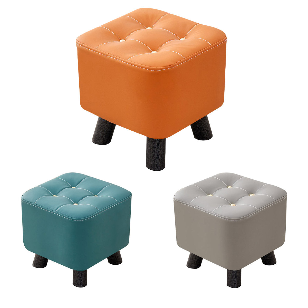 Small Wooden Stool with Scratch-Resistant Top