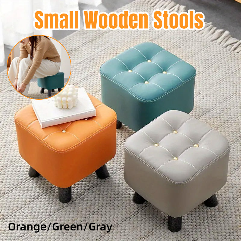 Small Wooden Stool with Scratch-Resistant Top