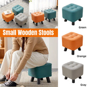 Small Wooden Stool with Scratch-Resistant Top