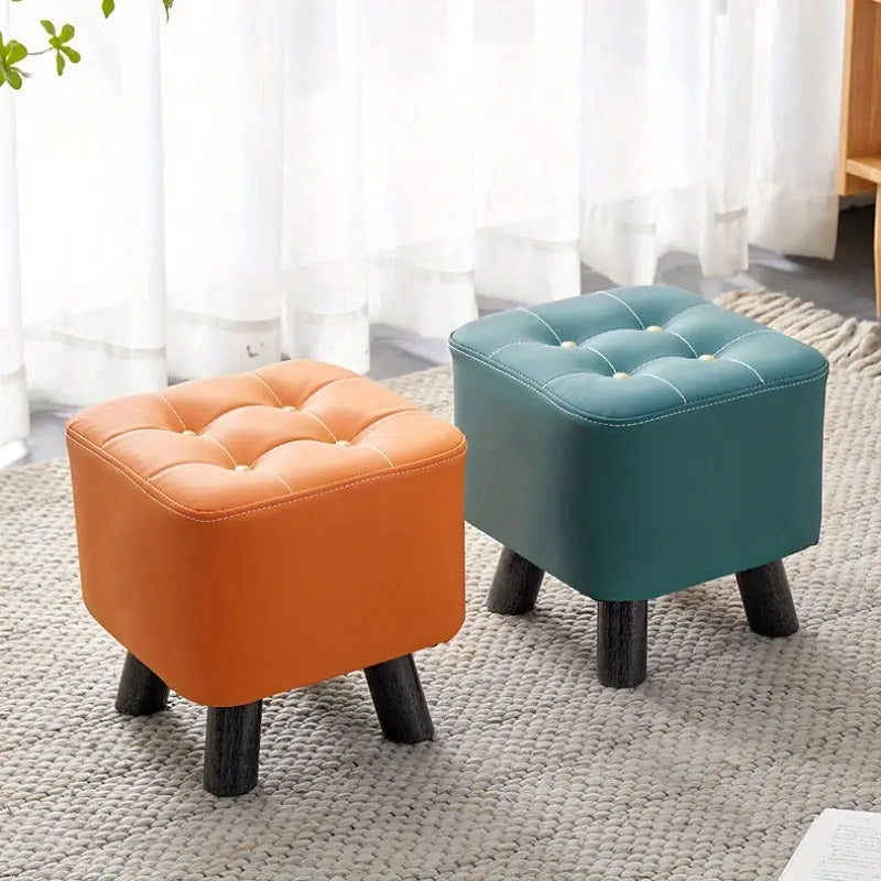 Small Wooden Stool with Scratch-Resistant Top