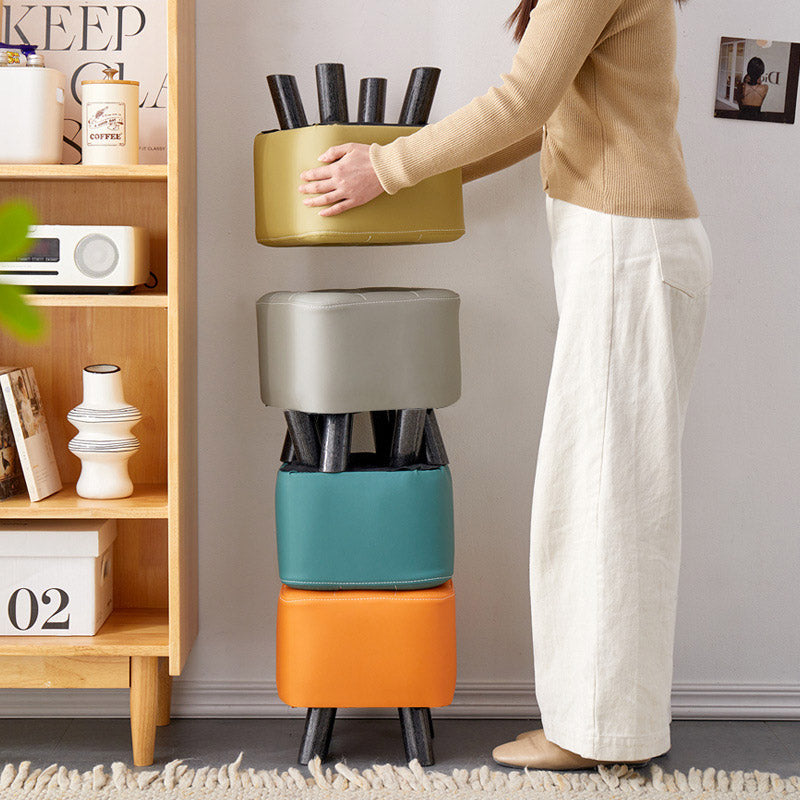 Small Wooden Stool with Scratch-Resistant Top