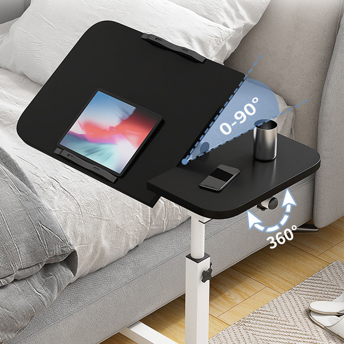 Adjustable Folding Computer Desk Stand with Tiltable Desktop