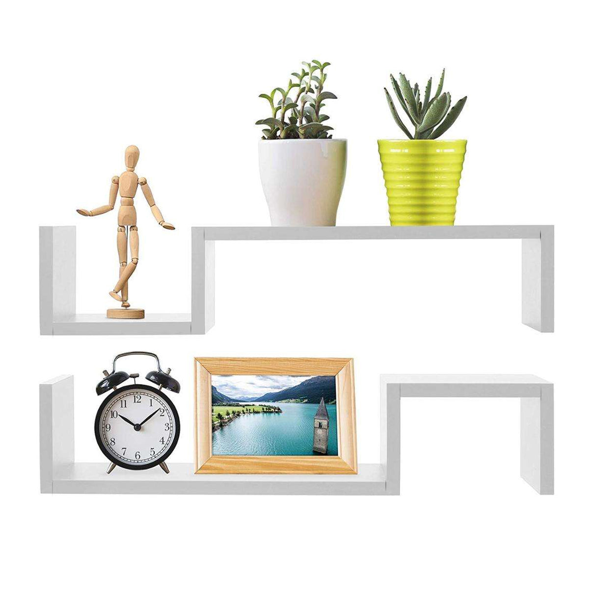 Wall Mounted Wooden Storage Shelf Multi Layer Display Rack