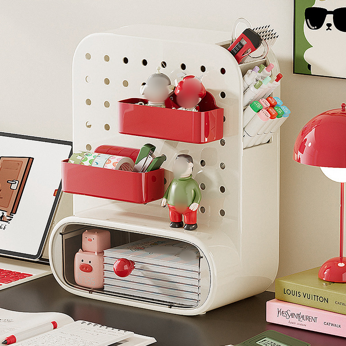 Drawer Pegboard Desktop Storage Box Space Saving Organizer