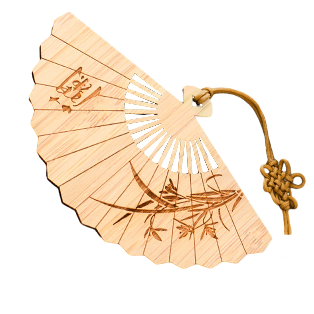 Bamboo Bookmark Chinese Style Instrument and Fan Shape