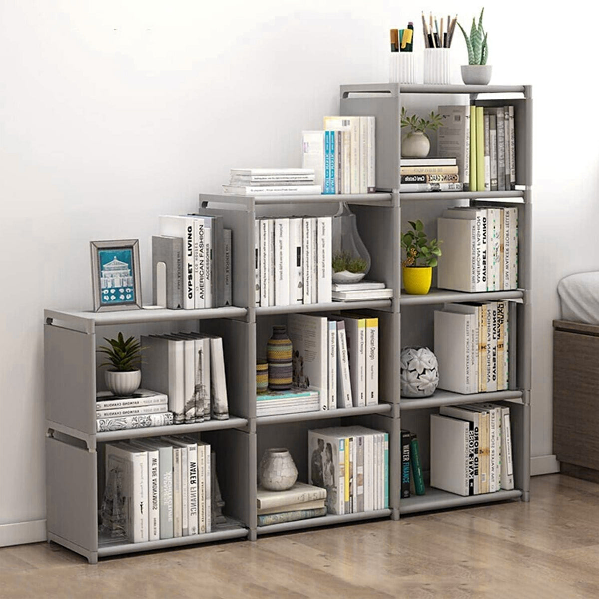 Multi Layer Bookcase Storage Rack with Waterproof Fabric