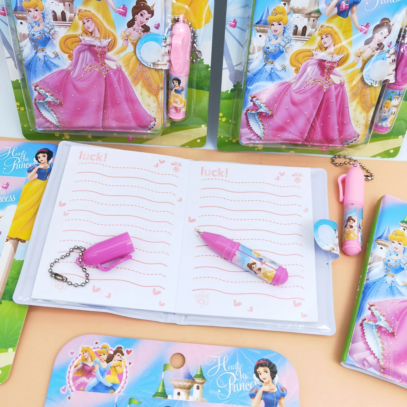 Mini Thin Notebook with Pen Cute Pattern Kid Stationery