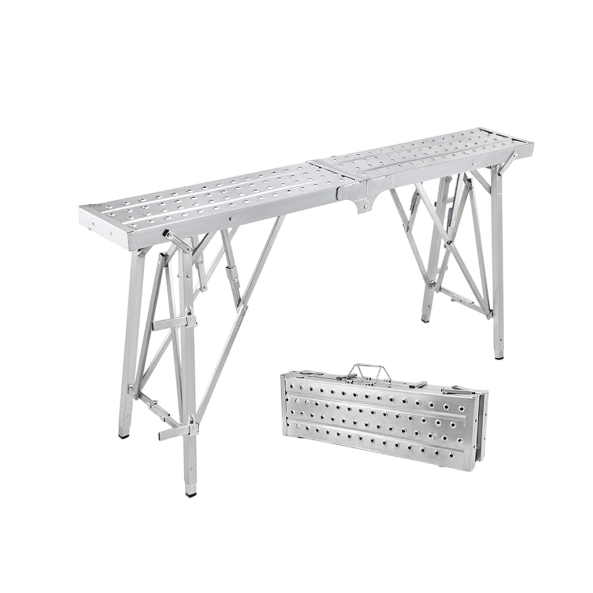 Folding Scaffolding Platform Adjustable Steel 150kg Capacity