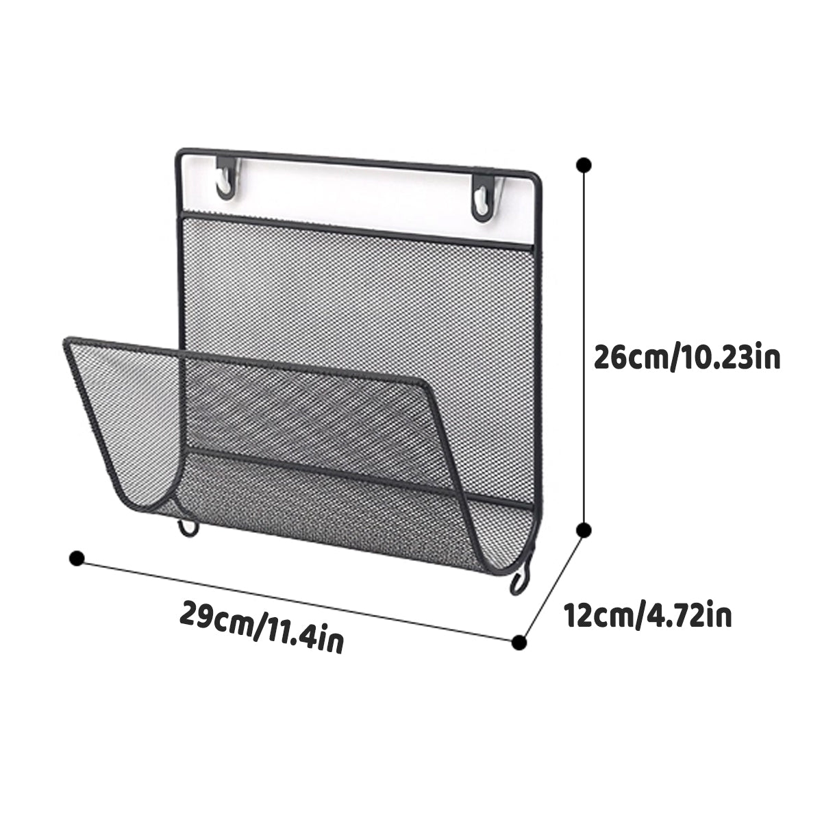 2 Pcs Wall Mount Magazine Rack Iron Book Mail Holder