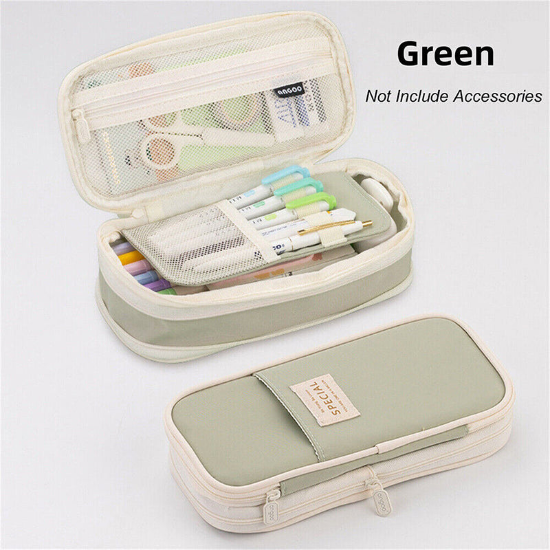 Zipper Pencil Case Expandable Storage Multi Pocket