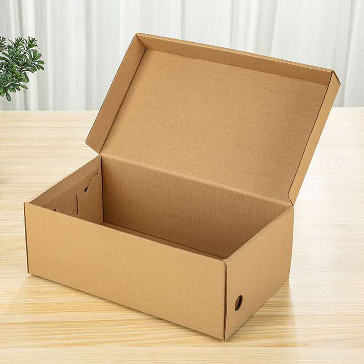 20pcs Kraft Paper Shoe Boxes Clamshell Organizer