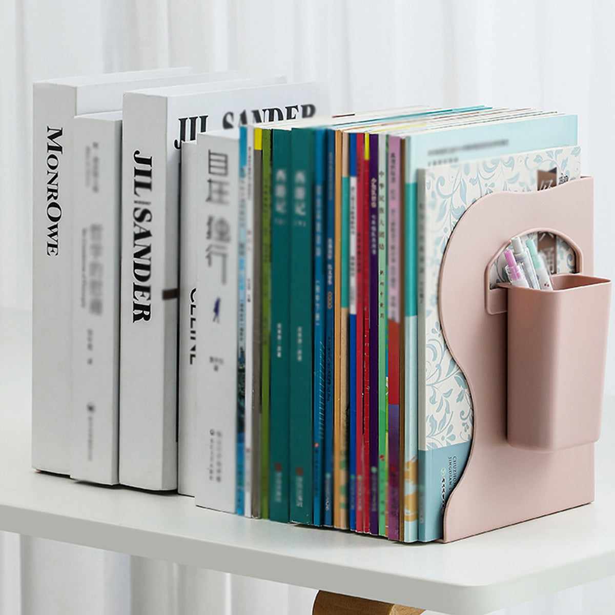 Retractable Book Stand Desk Organizer with Pen Holder