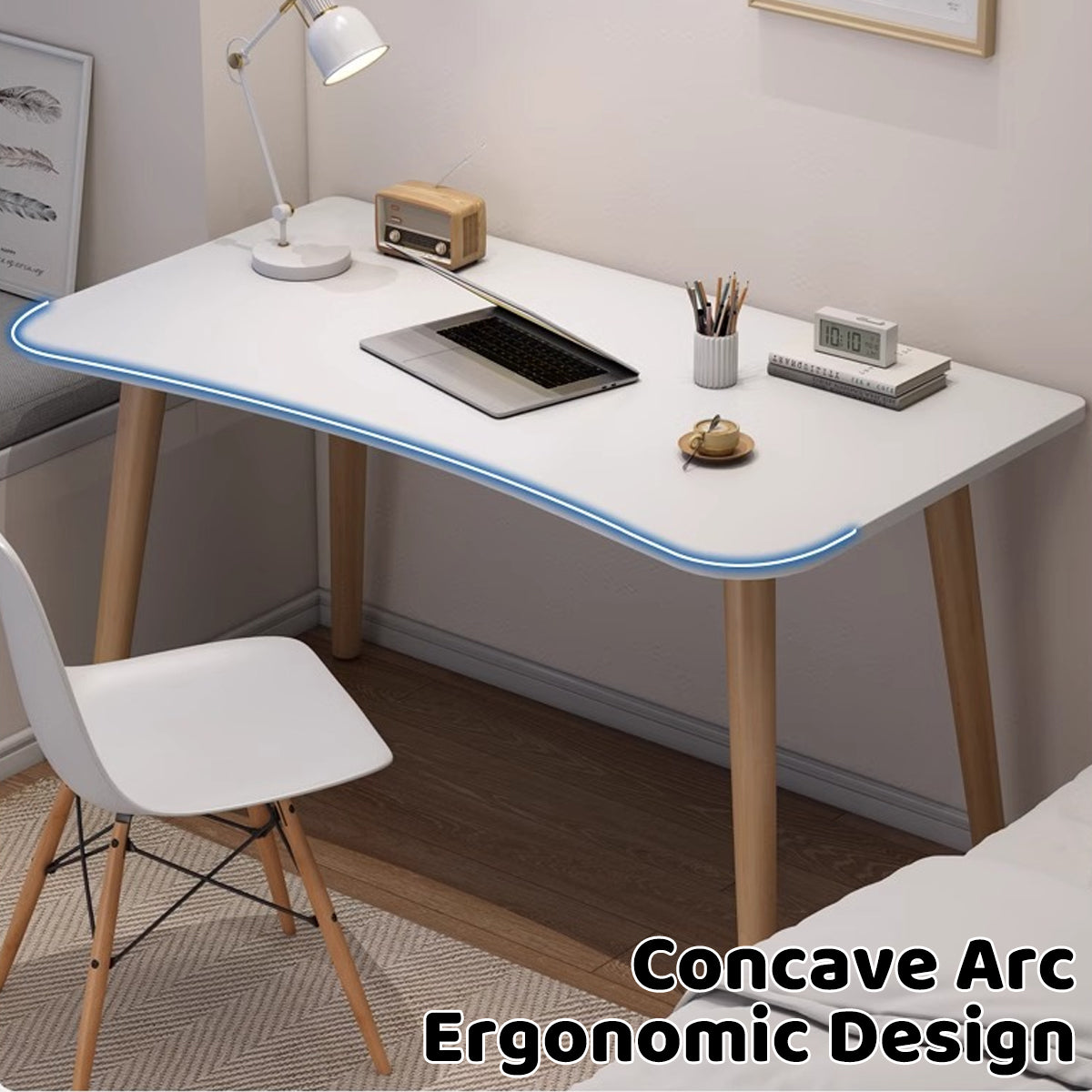 Rectangular Desktop Computer Desk for Home and Office