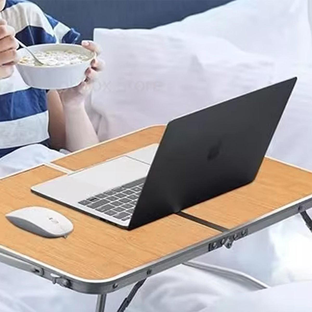 Aluminium Folding Laptop Table Portable Bed Desk with Stable Frame