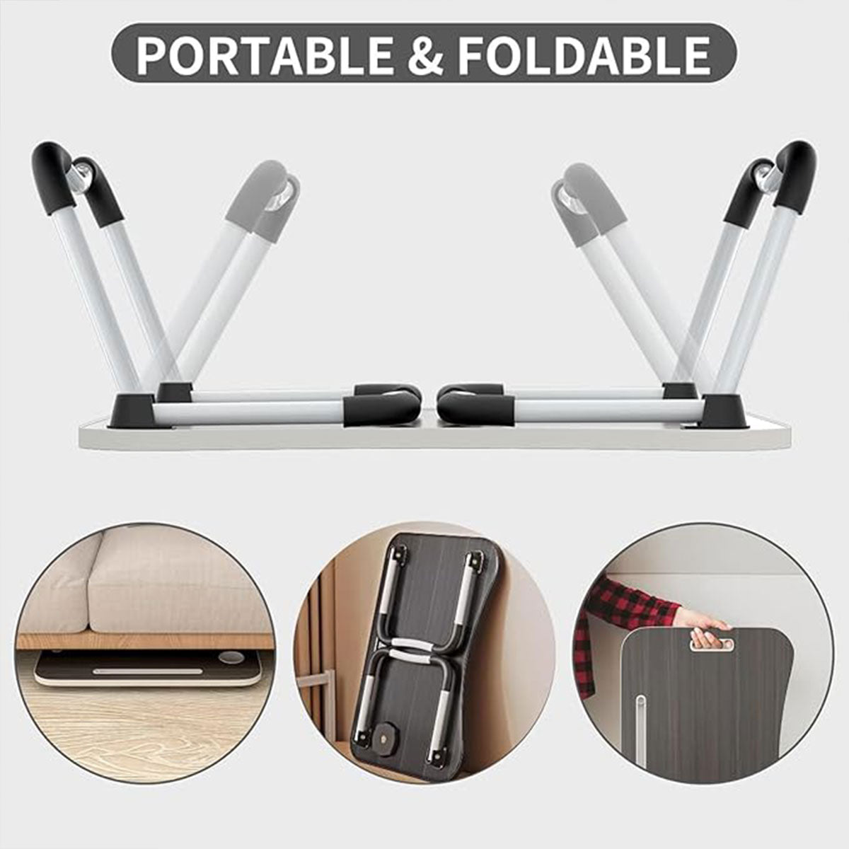 Foldable Laptop Bed Table Cup Slot and Device Stand