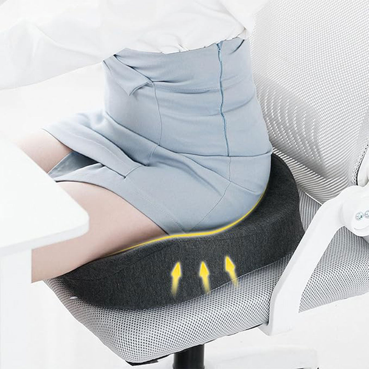 Memory Foam Seat Cushion with U-Shaped Cutout