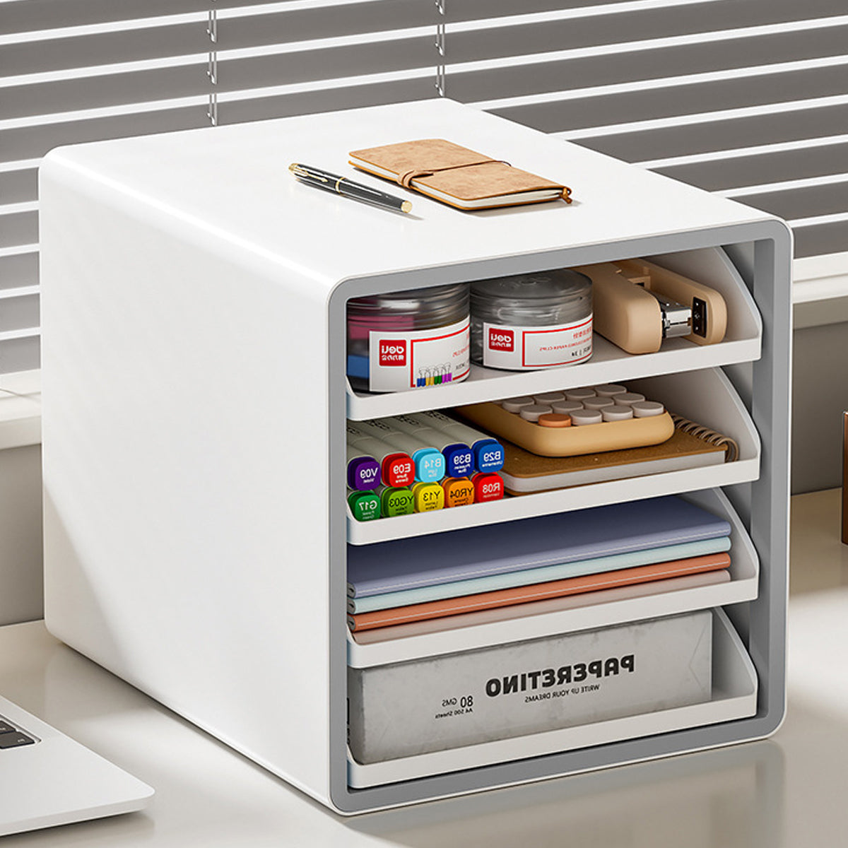 4-Tier A4 Drawer File Cabinet for Office Documents