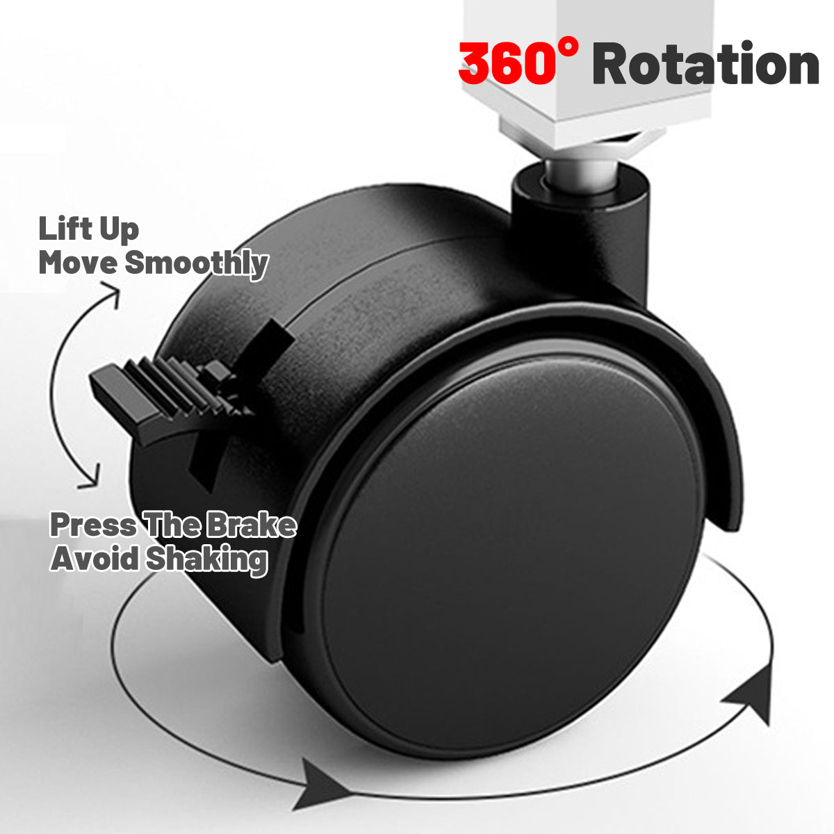 Movable Bedside Table Desk with Adjustable Height White