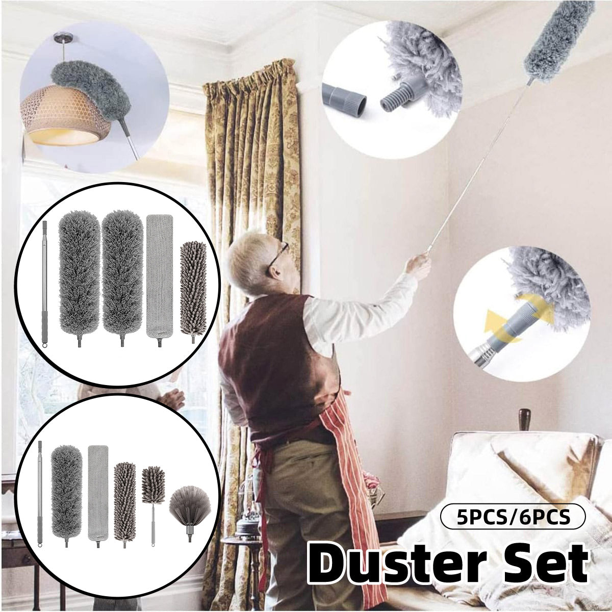 Extendable Telescopic Microfiber Duster Set