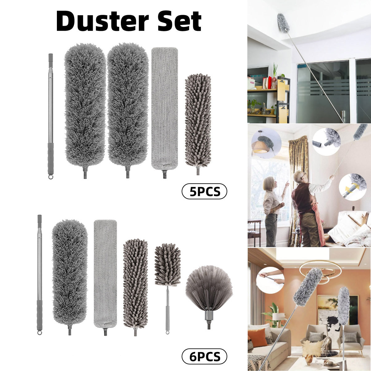 Extendable Telescopic Microfiber Duster Set