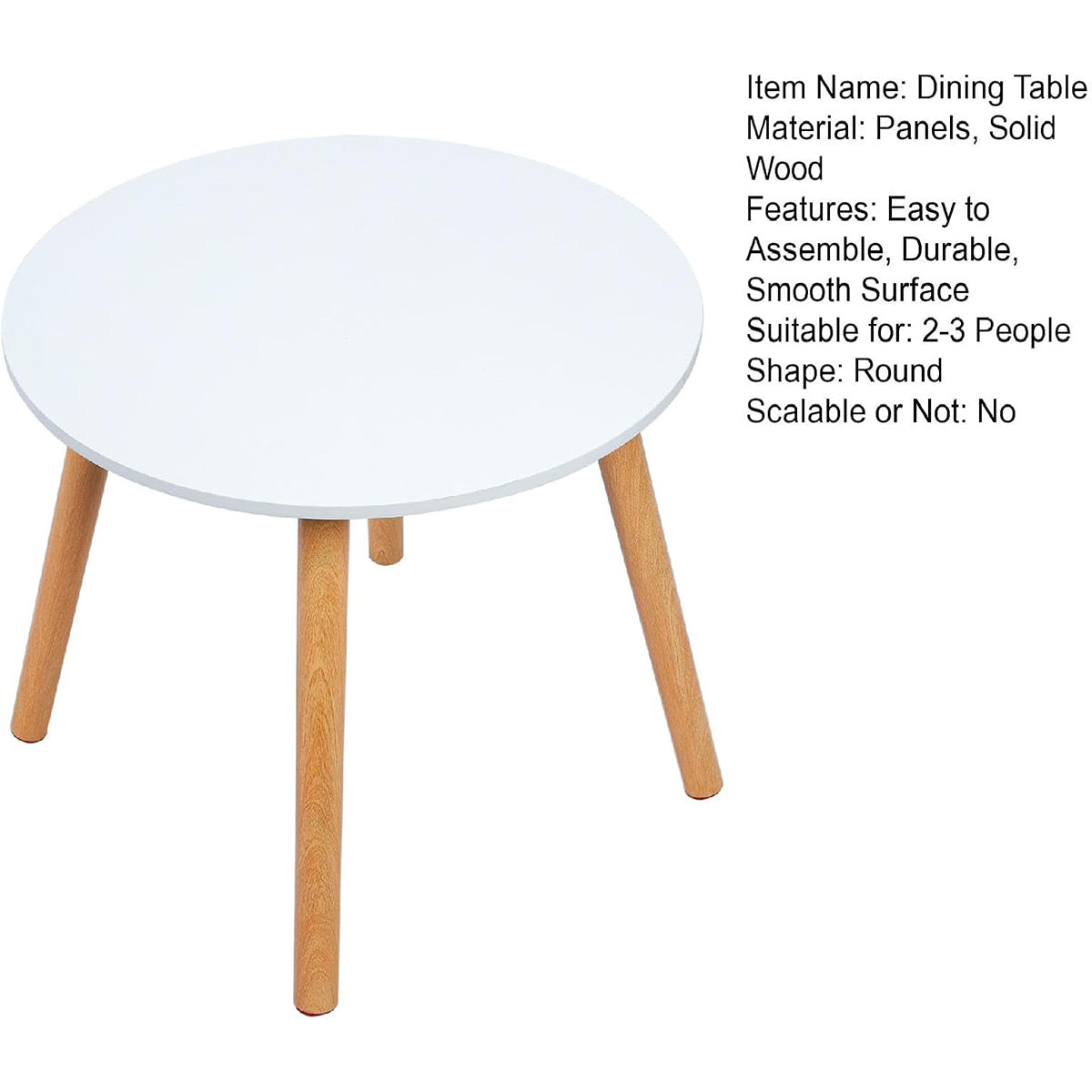 Small Round Side Table with Anti-Slip Pads 40 × 30 cm