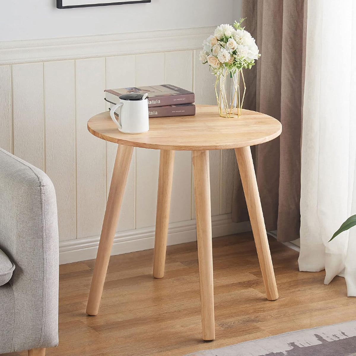 50cm Small Round Table with Compact Design for Home and Office Lounge