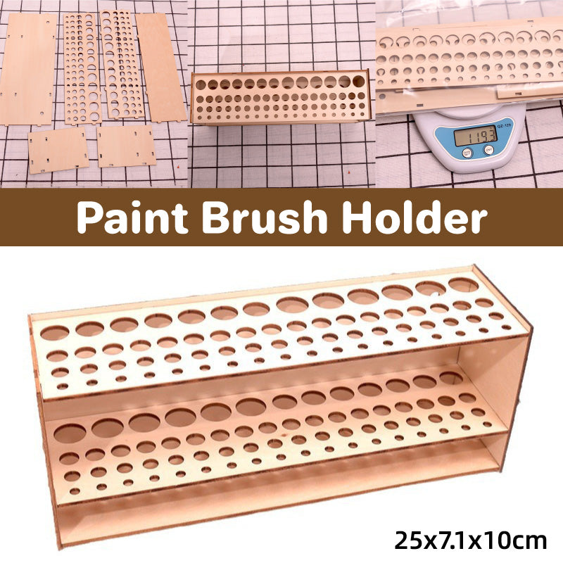 Wooden Pen Holder Organizer DIY Assembly with 5 Hole Sizes