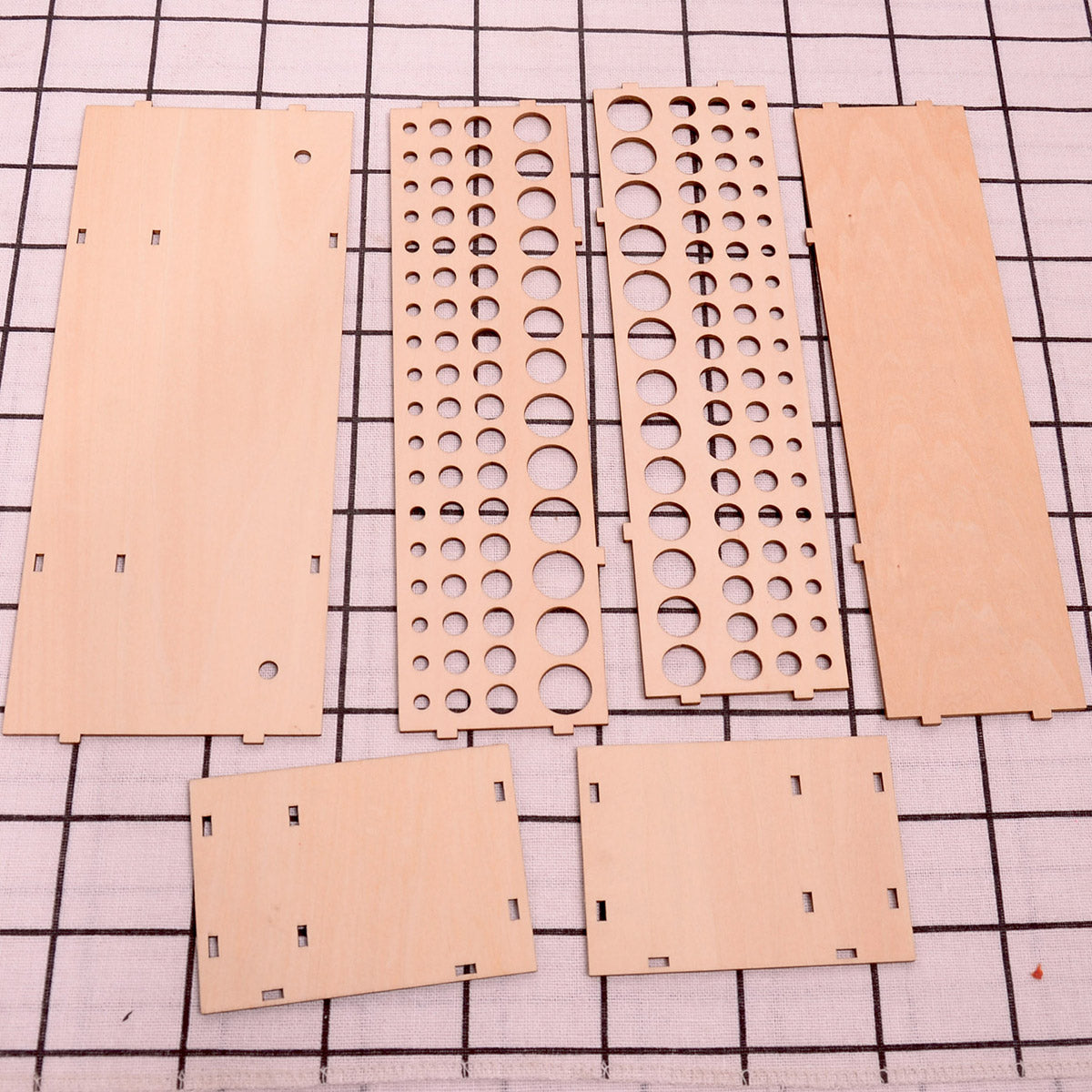 Wooden Pen Holder Organizer DIY Assembly with 5 Hole Sizes