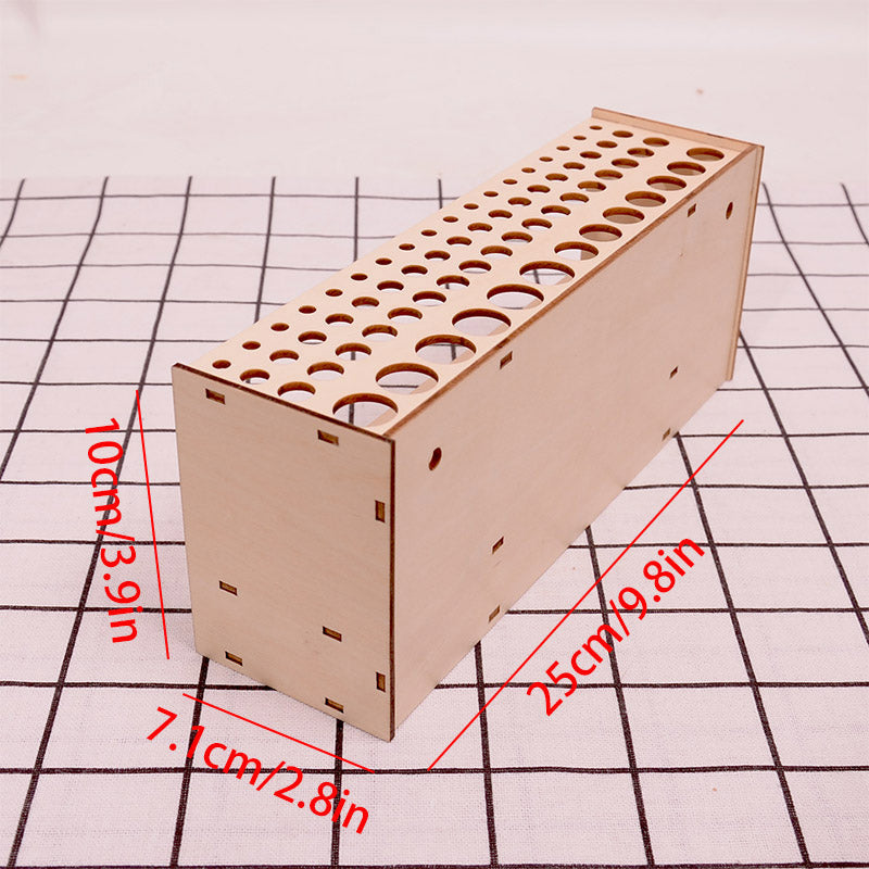 Wooden Pen Holder Organizer DIY Assembly with 5 Hole Sizes