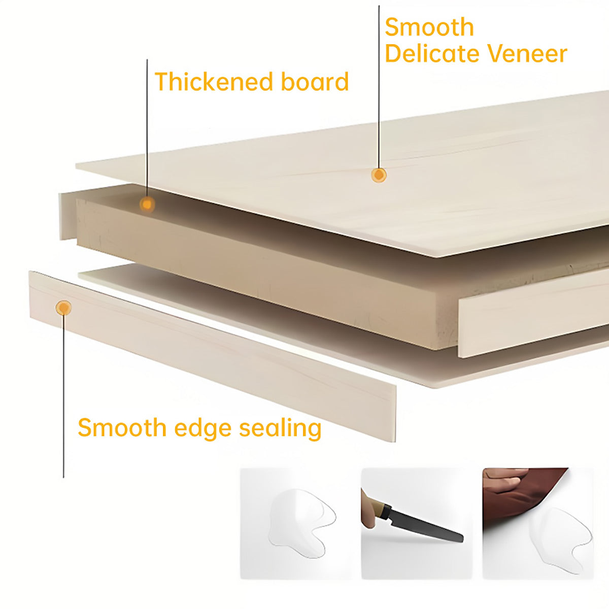 Foldable Round Coffee Table with MDF Top and Metal Legs