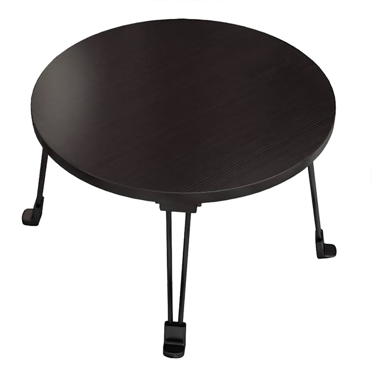 Foldable Round Coffee Table with MDF Top and Metal Legs
