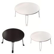 Foldable Round Coffee Table with MDF Top and Metal Legs
