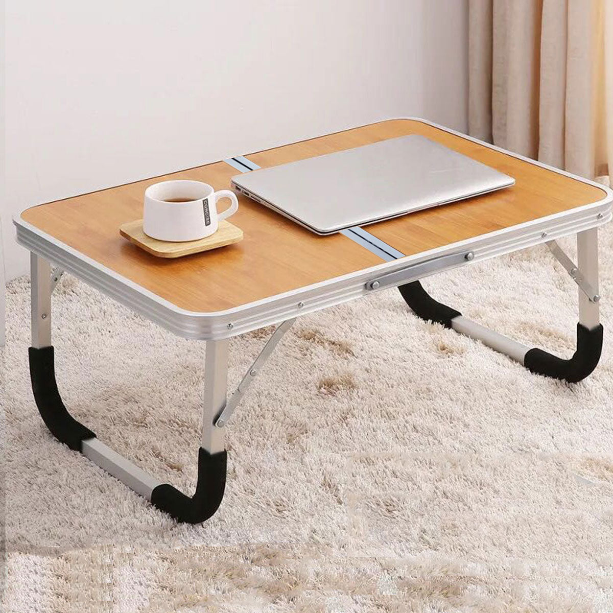 Aluminium Folding Laptop Table Portable Bed Desk with Stable Frame