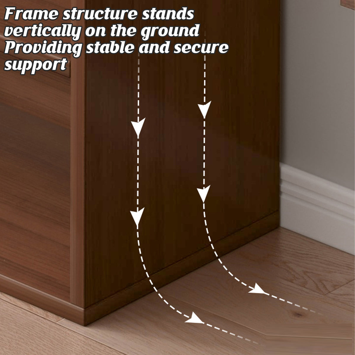 4-Tier Floor-Standing Bookshelf with Cabinet
